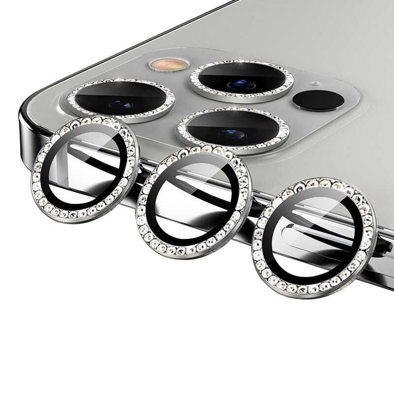 iPhone 12 Pro CL-06 Kamera Lens Koruyucu Gümüş