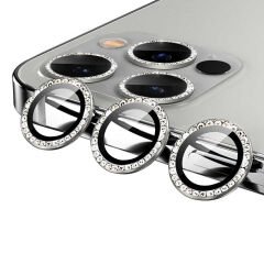 iPhone 12 Pro CL-06 Kamera Lens Koruyucu Gümüş
