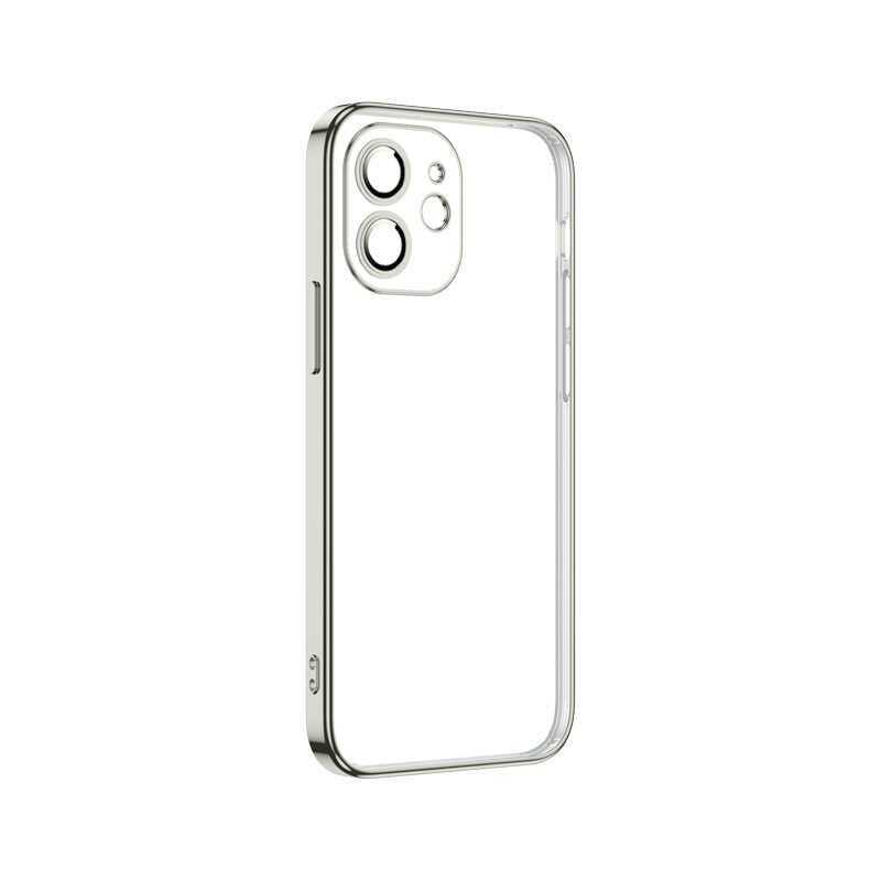 iPhone 12 Kılıf Krep Kapak Gümüş