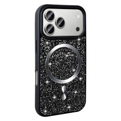 iPhone 17 Pro Max Kılıf Pırlanta Tasarımlı Kablosuz Şarj Özellikli Mozaik Silikon Kapak