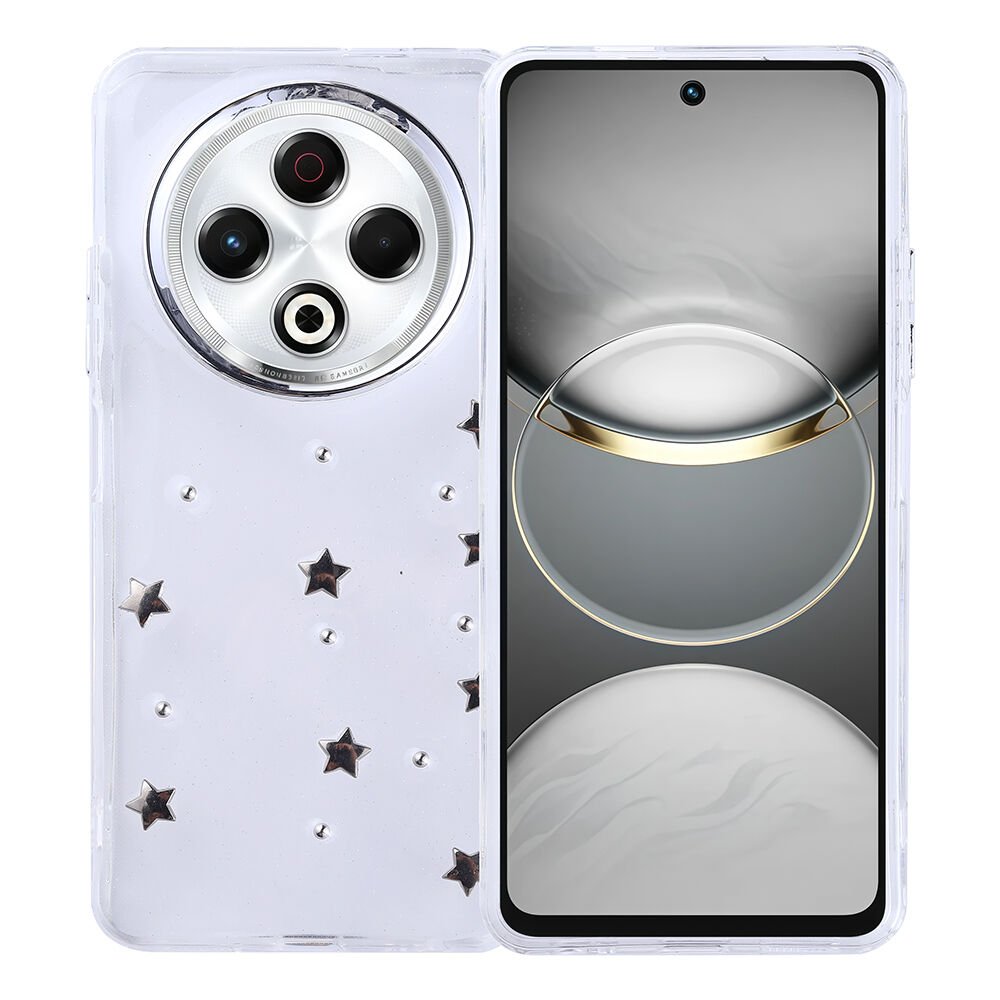 Tecno Spark 30 Kılıf Airbag Tasarımlı Simli Şeffaf Kutup Kapak Yıldız