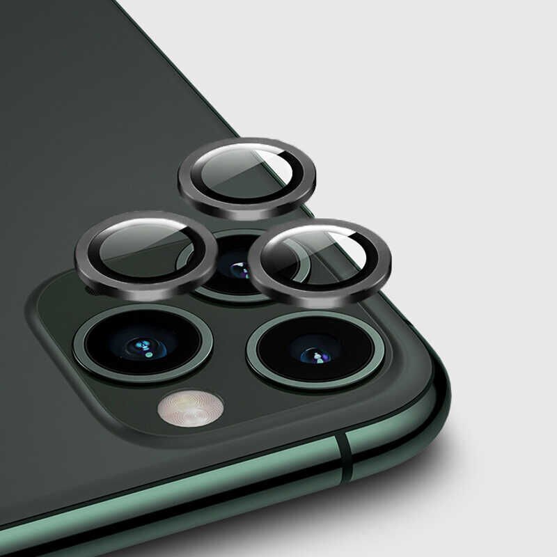 iPhone 12 Pro Max CL-02 Kamera Lens Koruyucu Gri