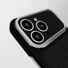 iPhone 15 Pro Max Uyumlu Magsafe Destekli İphone 18 Pro Max Görünümlü Premium Karbon Fiber Görünümlü Dokulu Lüks Kapak Nexel