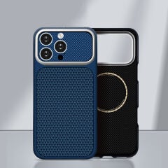 iPhone 15 Pro Max Uyumlu Magsafe Destekli İphone 18 Pro Max Görünümlü Premium Karbon Fiber Görünümlü Dokulu Lüks Kapak Nexel
