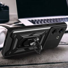 Tecno Camon 20 Pro 5G Kılıf Magnetik Standlı Kamera Korumalı Sürgülü Vega Kapak Kılıf