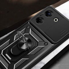 Tecno Camon 20 Pro 5G Kılıf Magnetik Standlı Kamera Korumalı Sürgülü Vega Kapak Kılıf