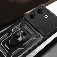 Tecno Camon 20 Pro 5G Kılıf Magnetik Standlı Kamera Korumalı Sürgülü Vega Kapak Kılıf