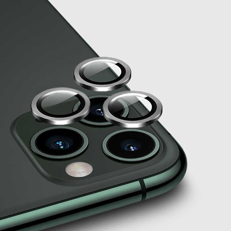 iPhone 12 Pro Max CL-02 Kamera Lens Koruyucu Gümüş