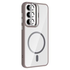 Samsung Galaxy A55 Kılıf Standlı ve Kamera Lens Hediyeli Kablosuz Şarj Özellikli Etro Kapak