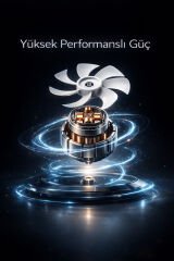 Vantilatör 7 Pervaneli 3 Kademeli Kumandalı Dijital Ekranlı Ayaklı 16 Inc 60W Fan SF02 Siyah
