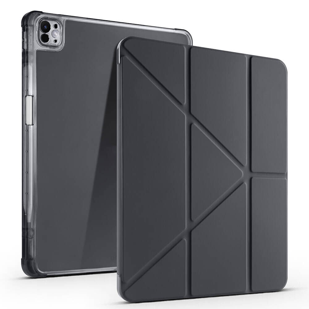 iPad Air 13 2025 M3 Kılıf Tri Folding Kalem Bölmeli Standlı Kılıf Siyah