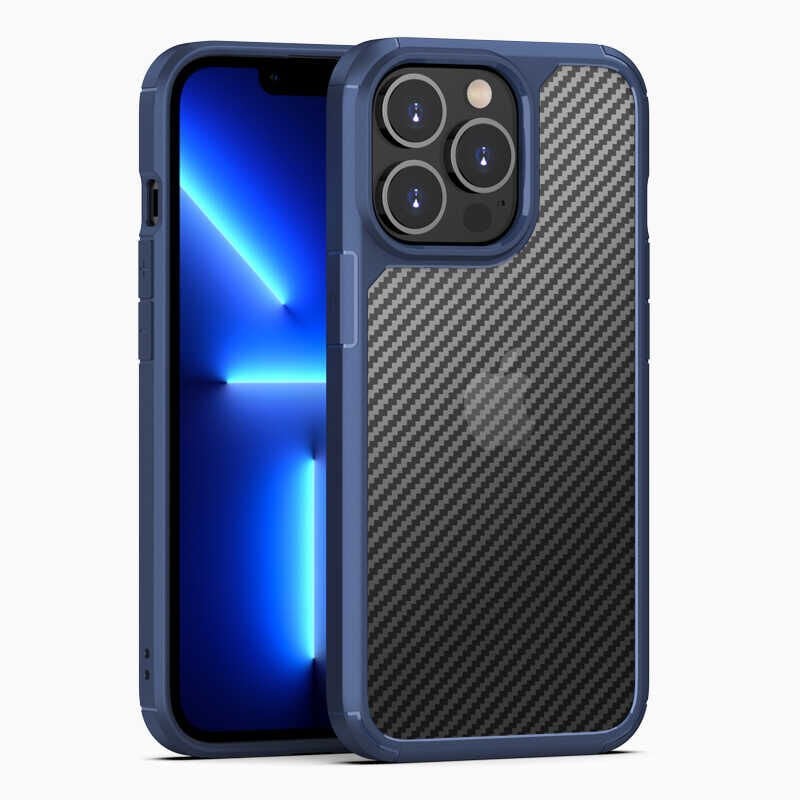 iPhone 13 Pro Kılıf İnoks Kapak Mavi