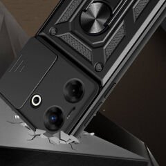Tecno Camon 20 Pro 4G Kılıf Magnetik Standlı Kamera Korumalı Sürgülü Vega Kapak Kılıf