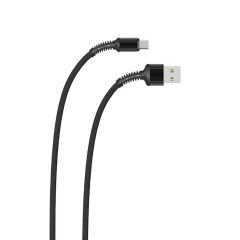 Zore LS65 2.4A 3 Metre Hasir  Type-C Usb Şarj Data Kablosu Siyah