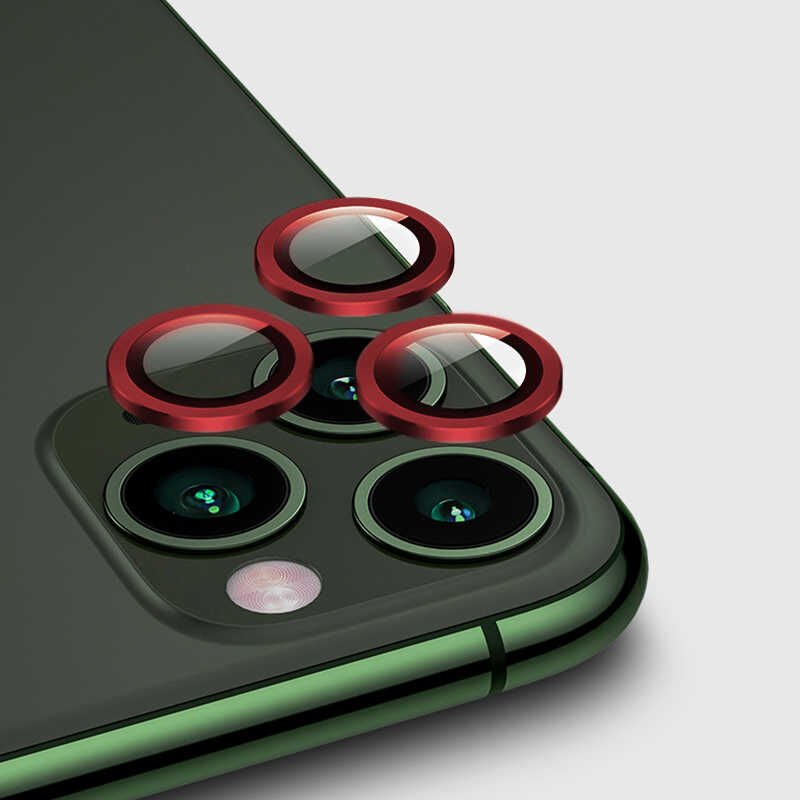 iPhone 11 Pro CL-01 Kamera Lens Koruyucu Kırmızı