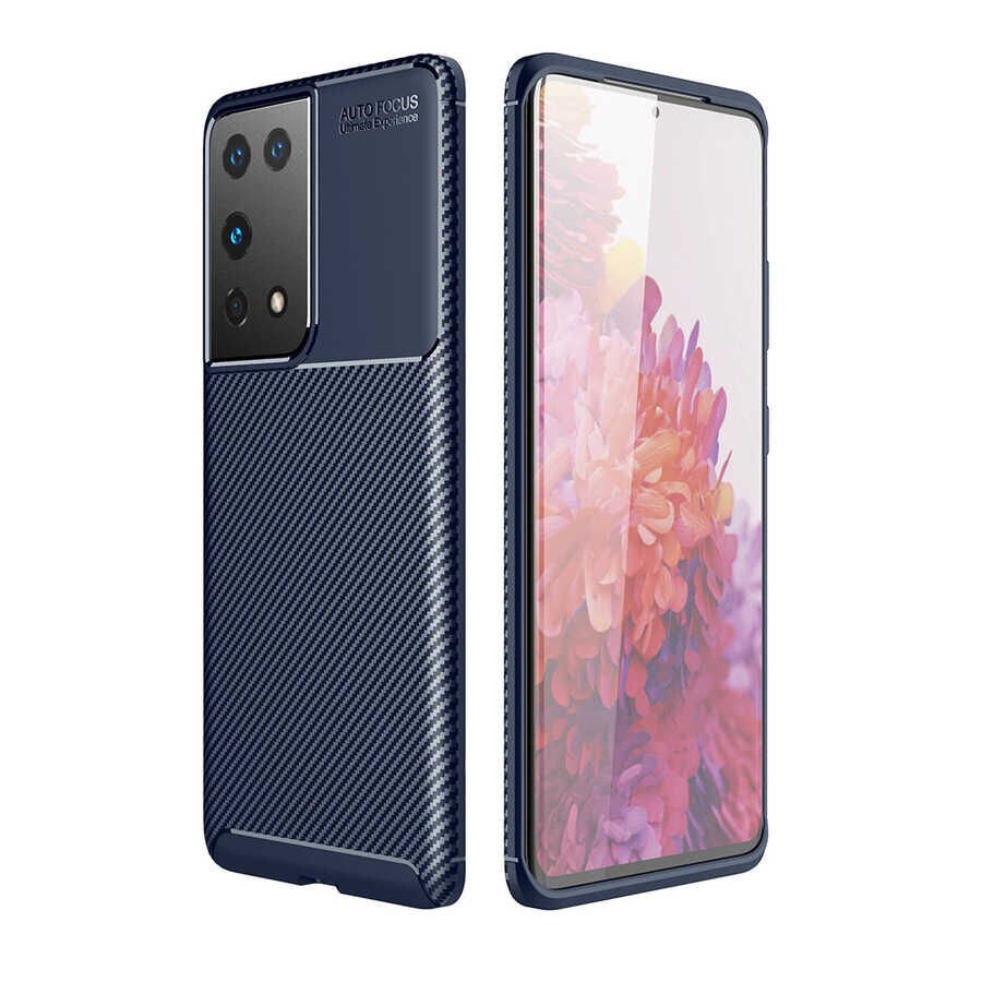 Samsung Galaxy S21 Ultra Kılıf Negro Silikon Kapak Lacivert