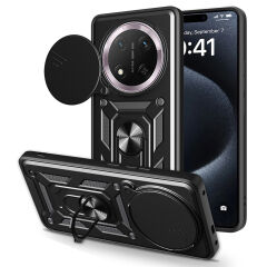Honor Magic 7 Lite Kılıf Magnetik Standlı Kamera Korumalı Zore Sürgülü Vega Kapak