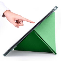 iPad Pro 11 2020 (2.Nesil) Kılıf Tri Folding Kalem Bölmeli Standlı Kılıf Mavi