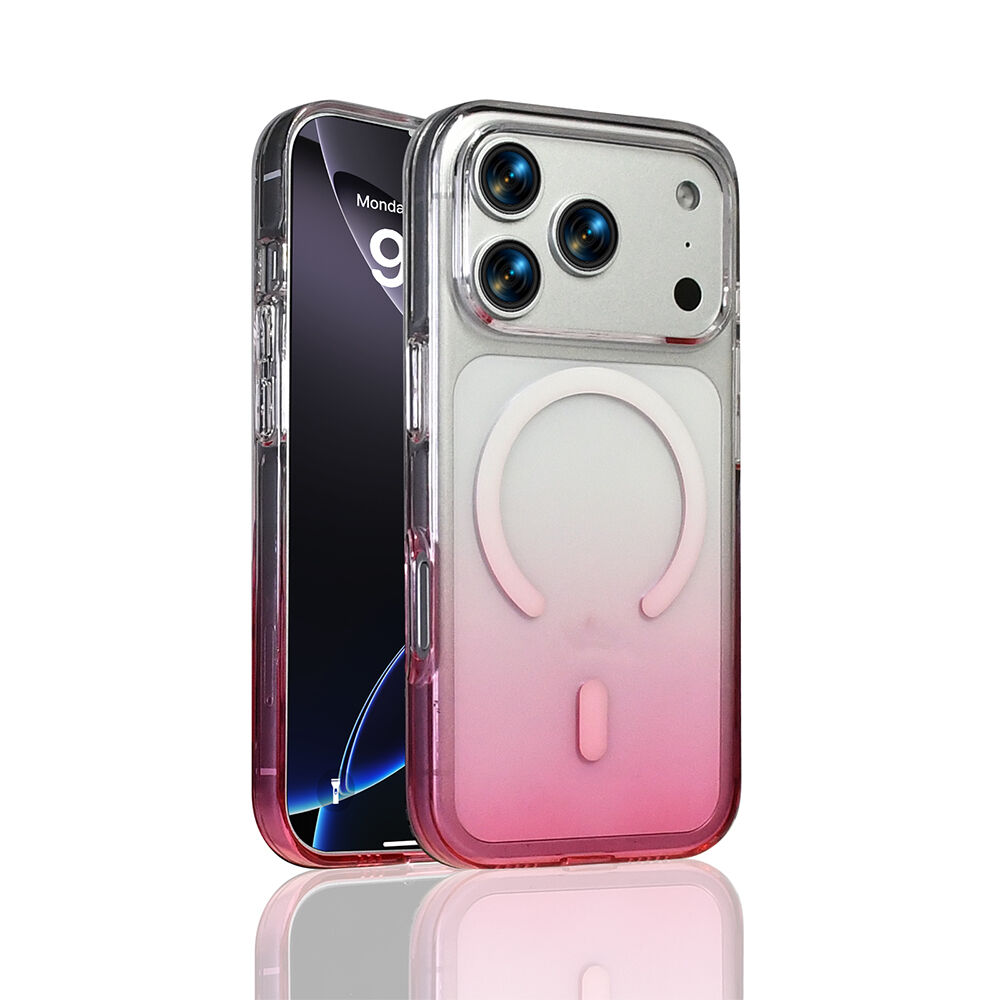 iPhone 17 Pro Max Kılıf Kablosuz Şarj Özellikli Septik Silikon Kapak Pembe