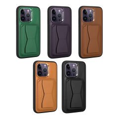 iPhone 14 Pro Max Kılıf Kartlıklı Standlı ​Deri Memo Kapak