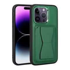 iPhone 14 Pro Max Kılıf Kartlıklı Standlı ​Deri Memo Kapak