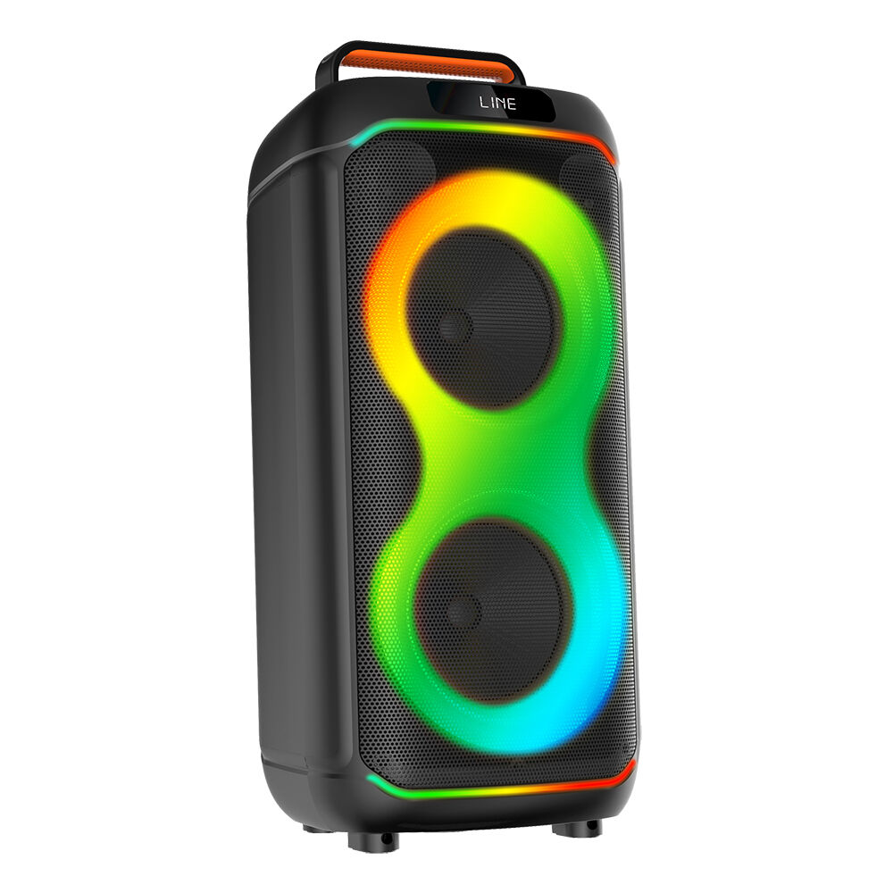 GD-2823 Dijital LED Göstergeli FM Radyolu Mikrofonlu RGB TWS Çift 8 inç Stereo Bass Kablosuz Karaoke Hoparlör