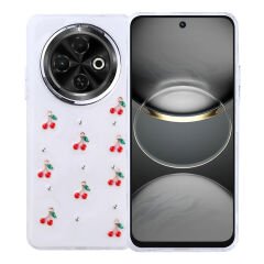 Tecno Spark 30C Kılıf Airbag Tasarımlı Simli Şeffaf Kutup Kapak Kiraz