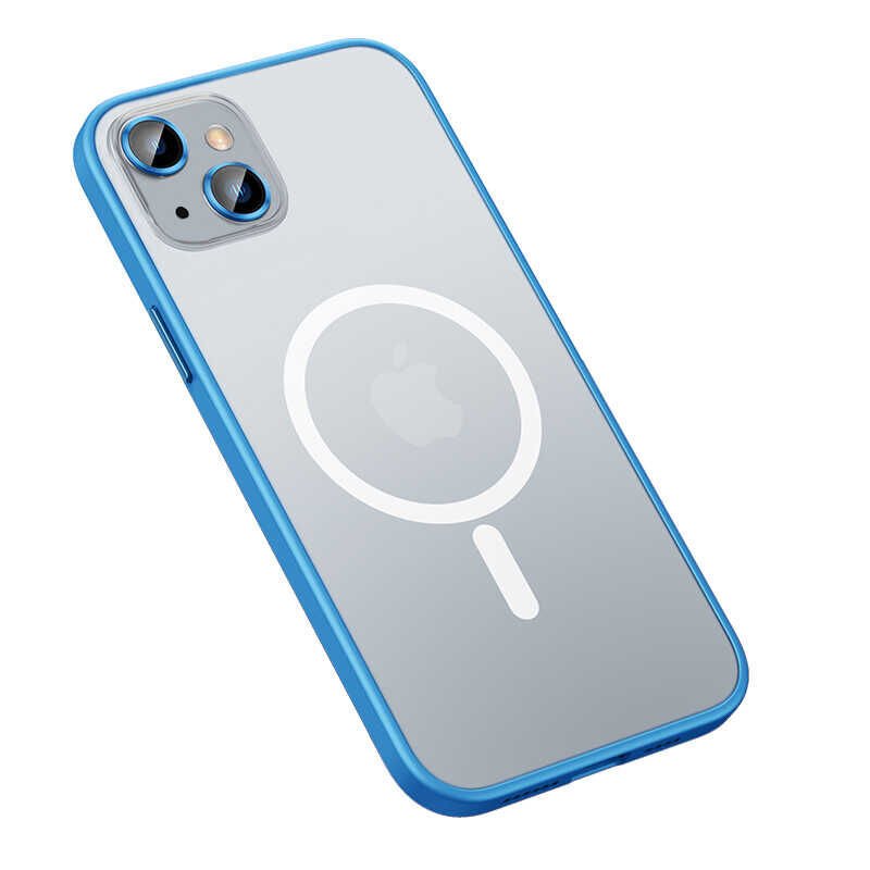iPhone 13 Kılıf Mokka Wireless Kapak Mavi
