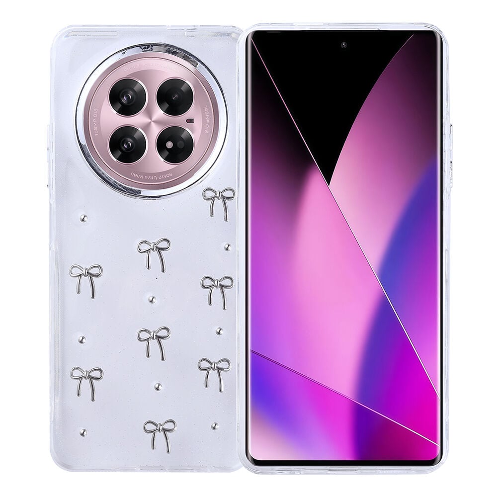 İnfinix Zero 40 5G Kılıf Airbag Tasarımlı Simli Şeffaf Kutup Kapak Fiyonk
