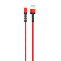 Zore LS65 3 Metre 2.4A Hasir Lightning Usb Şarj Data Kablosu Kırmızı