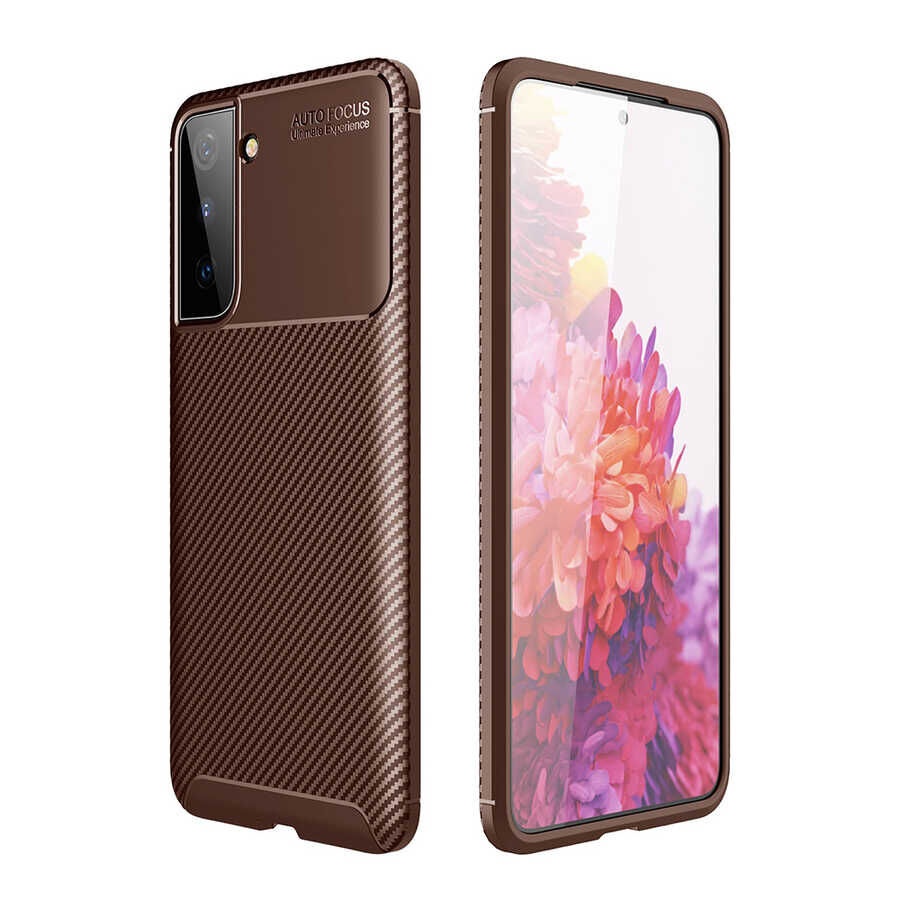 Samsung Galaxy S21 Kılıf Negro Silikon Kapak Kahverengi