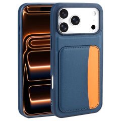 iPhone 17 Pro Max Uyumlu Kartlıklı Süni Deri X-Kart Cüzdan Silikon Kapak