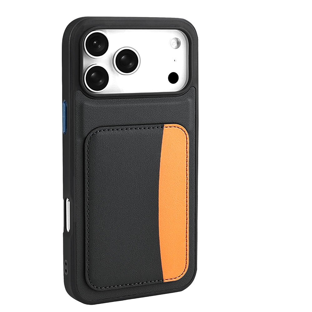 iPhone 17 Pro Max Uyumlu Kartlıklı Süni Deri X-Kart Cüzdan Silikon Kapak