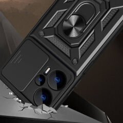 Xiaomi Poco F5 Kılıf Magnetik Standlı Kamera Korumalı Sürgülü Vega Kapak Kılıf