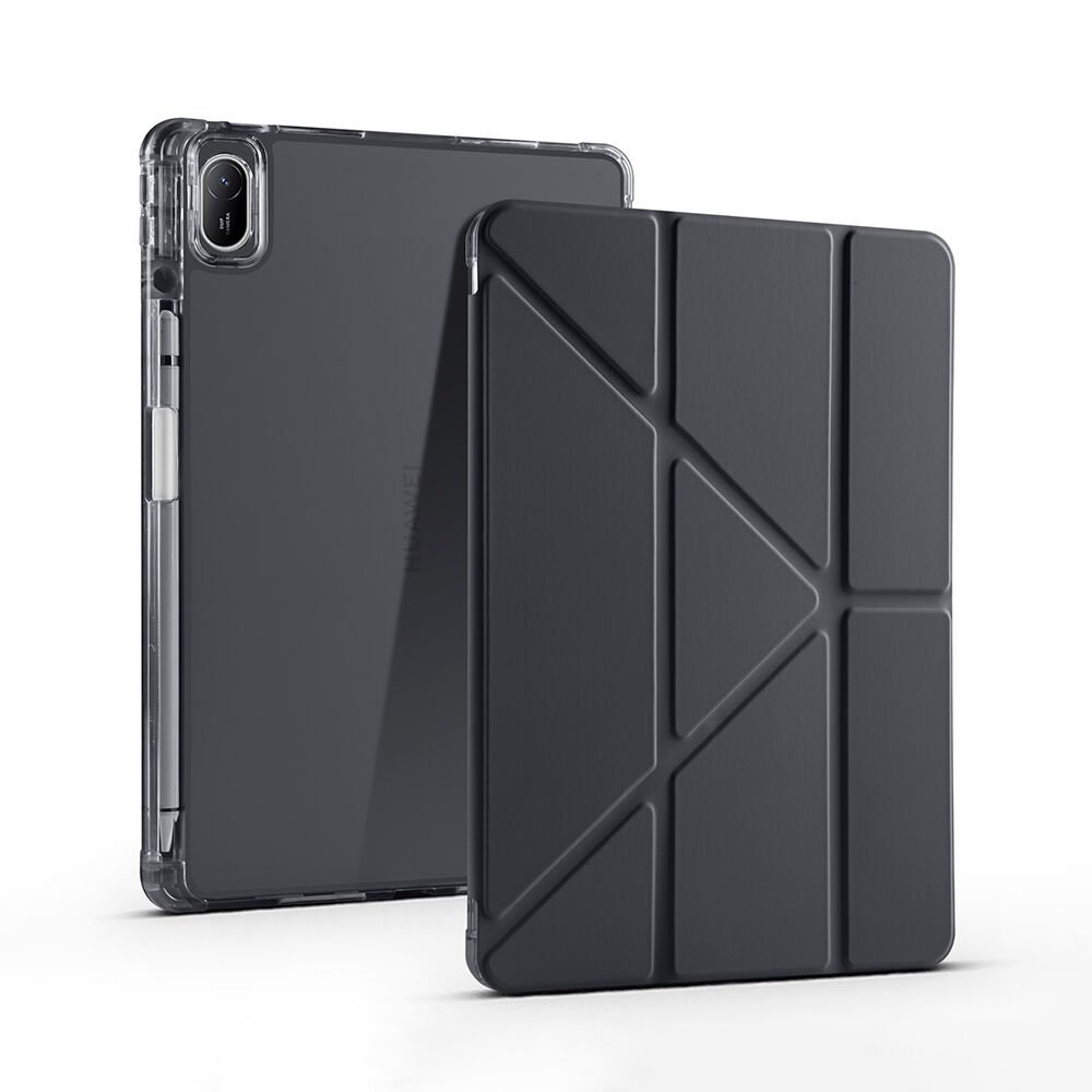 Huawei Matepad SE 11 Kılıf Tri Folding Kalem Bölmeli Standlı Kılıf Siyah