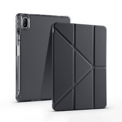 Huawei Matepad SE 11 Kılıf Tri Folding Kalem Bölmeli Standlı Kılıf Siyah