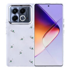 İnfinix Note 40 Pro Kılıf Airbag Tasarımlı Simli Şeffaf Kutup Kapak Yıldız