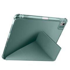 iPad Air 11 2025 M3 Kılıf Tri Folding Kalem Bölmeli Standlı Kılıf Siyah