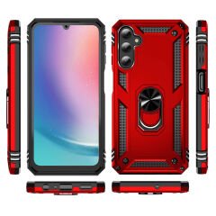 Samsung Galaxy A25 Kılıf Vega Tank Sert Yüzüklü Standlı Zırh Koruma Kapak