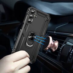 Samsung Galaxy A25 Kılıf Vega Tank Sert Yüzüklü Standlı Zırh Koruma Kapak