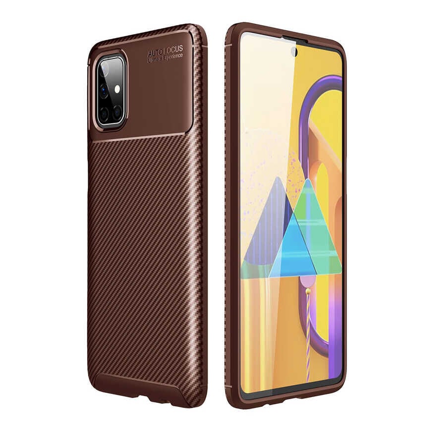 Samsung Galaxy M51 Kılıf Negro Silikon Kapak Kahverengi