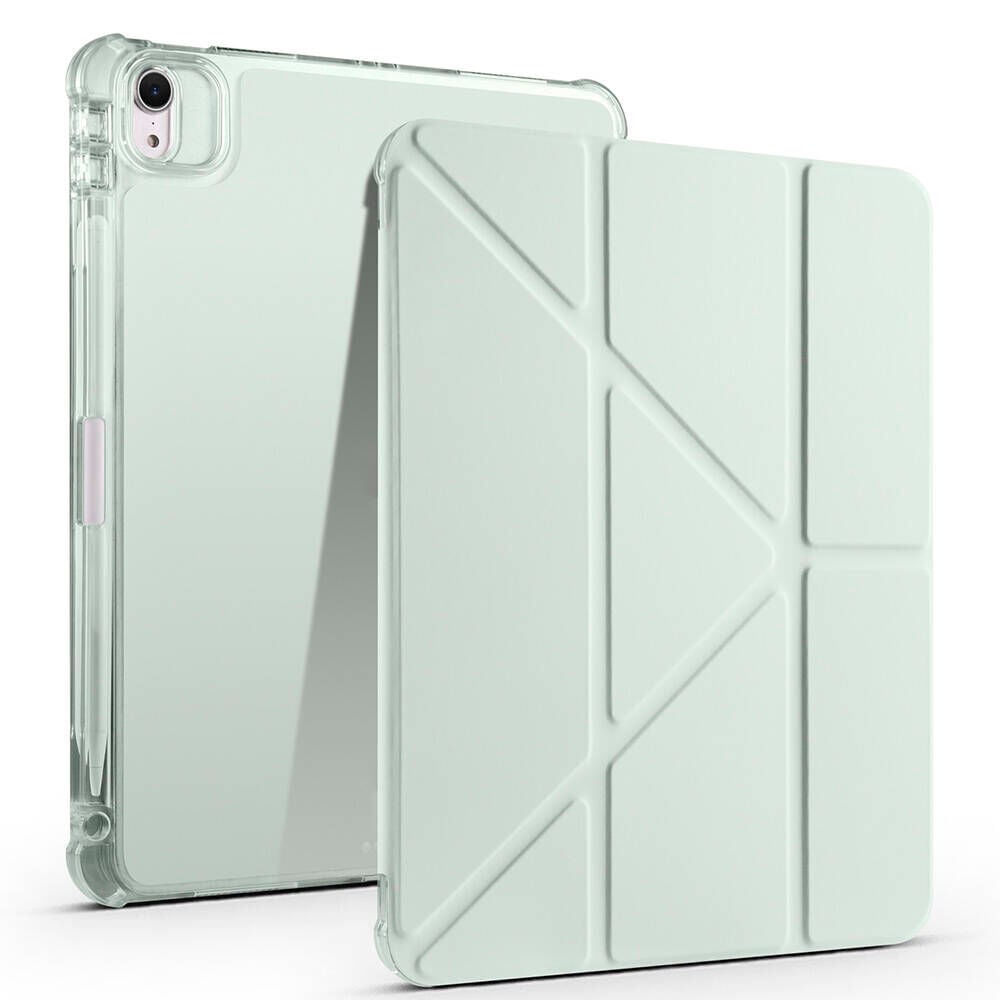 iPad Air 11 2025 M3 Kılıf Tri Folding Kalem Bölmeli Standlı Kılıf Açık Yeşil