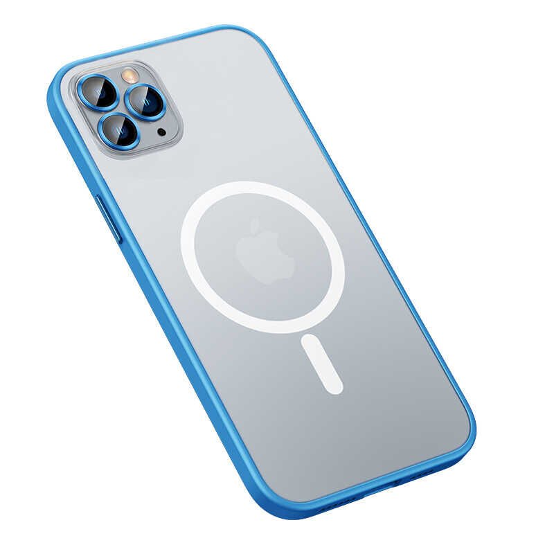 iPhone 13 Pro Max Kılıf Mokka Wireless Kapak Mavi
