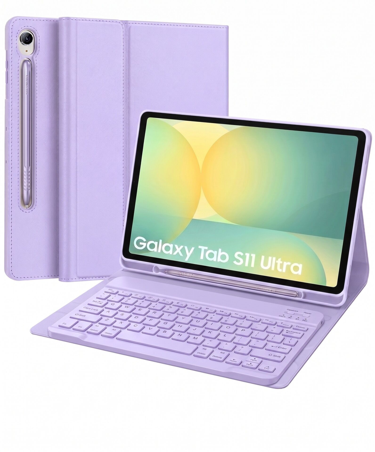 Samsung Galaxy Tab S11 Ultra Uyumlu Tablet Klavyeli Kılıf Kablosuz Bluetooth Q Klavyeli Standli Kalem Bölmeli Kılıf