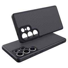 Samsung Galaxy S25 Ultra Kılıf Magsafe Şarj Özellikli Karbon Fiber Tasarımlı Elnino Kapak