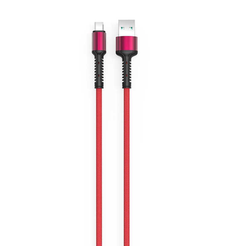 Zore LS64 2 Metre Hasir Micro Usb Şarj Data Kablosu Kırmızı