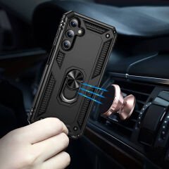 Samsung Galaxy A15 Kılıf Vega Tank Sert Yüzüklü Standlı Zırh Koruma Kapak