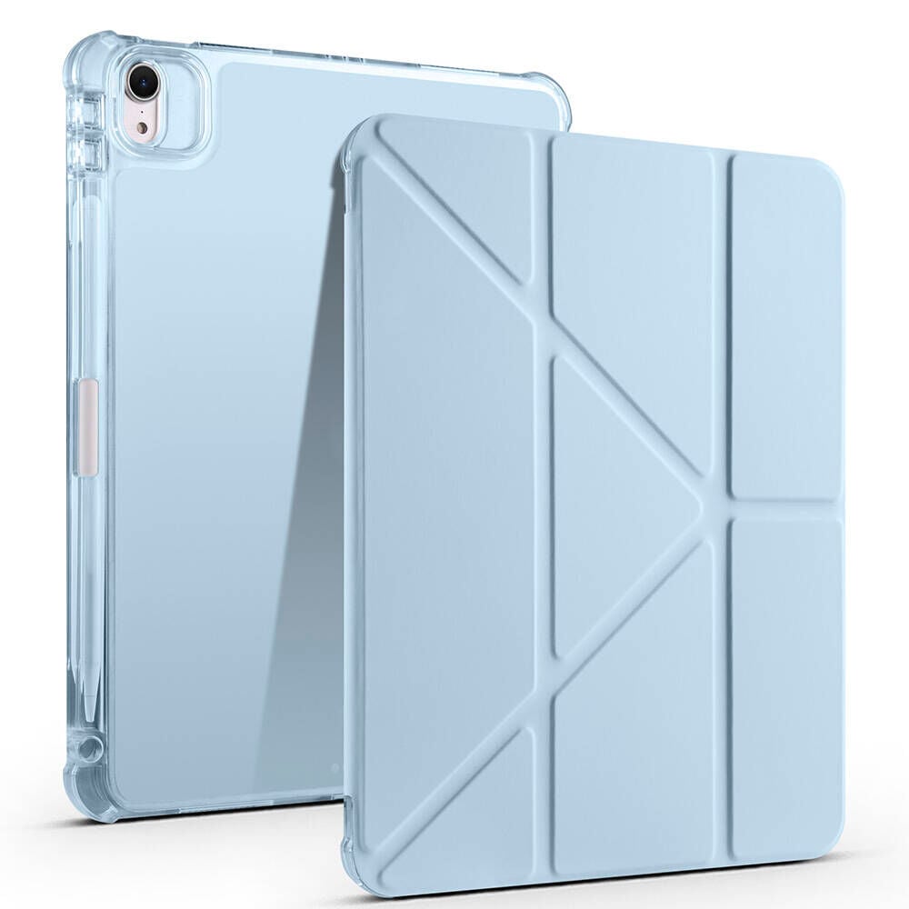 iPad Air 11 2025 M3 Kılıf Tri Folding Kalem Bölmeli Standlı Kılıf Mavi