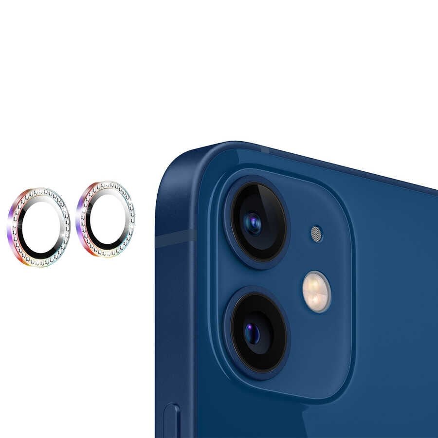 iPhone 12 CL-06 Kamera Lens Koruyucu Colorful