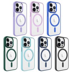 iPhone 14 Pro Kılıf Wireless Şarj Özellikli Krom Magsafe Silikon Kapak